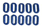 10 Pack of Replacement Breakaway Links for Plastic Chain Goat Collars 6mm Links (Blue)