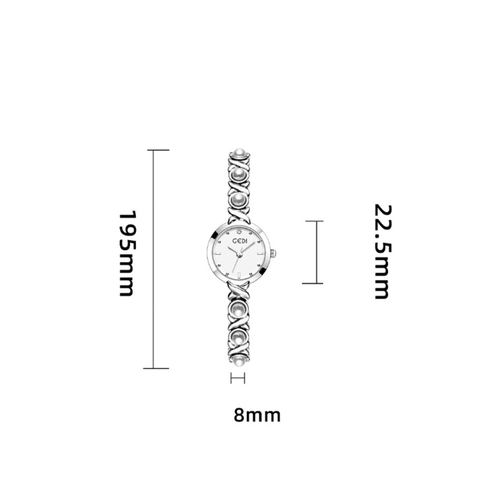 Montres élégantes for Femmes, Vintage, Bracelet de Perles, Luxe, Rond, étanche, Quartz for Dames