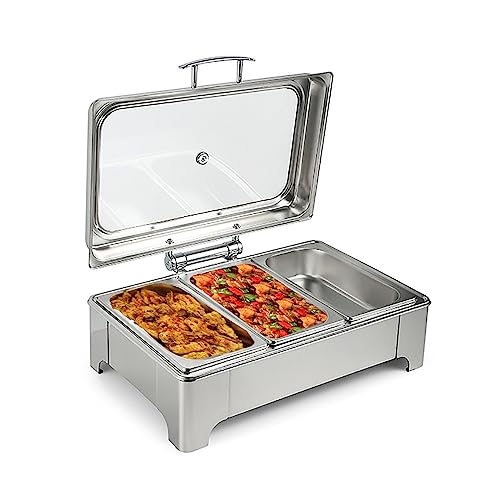 Scaldavivande elettrico, in acciaio inox, con controllo della temperatura, per catering e feste, ideale per eventi e buffet