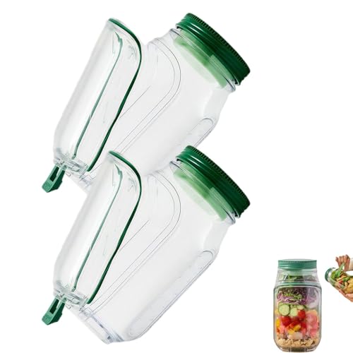 Genérico Cápsula de Ensalada, diseño de Integrado en Capas Verticales, de ensaladas Frescas, Estuche para aderezo de Salsa a Prueba de Fugas,Salad Pod To-Go con Cuenco Integrado