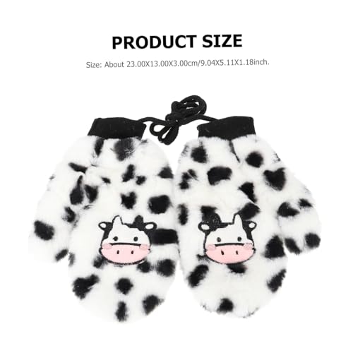 BESPORTBLE 1pair Plush Hanging Neck Gloves for Women Fuzzy Warm Mitten for Cold Weather Adorable Plush Gloves Cozy Feel for Outdoor Use2