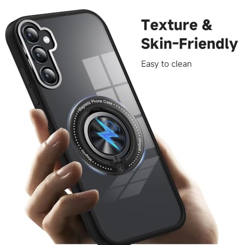 Image of KARWAN️360 Degree Stand with Mag-Safe Case with N52 Strong Magnets Mag-Safe Phone case Cover for Samsung Galaxy S24 Plus || Mobile Back Cover for Samsung Galaxy S24 Plus || Black
