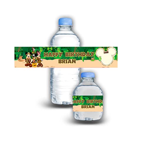 Bottle Water Waterproof Stickers - Customizable - 12Pack (Micke Safari)