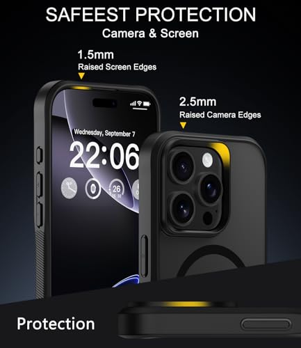 Diverbox for iPhone 16 pro max Case,Compatible with MagSafe,Translucent Matte Shockproof Anti-Slip Anti-Fingerprint Pocket-Friendly Phone Case for iPhone 16 Pro Max (Black) - image 4