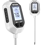 4-in-1 Soil Moisture Meter Digital Plant Temperature/Soil Moisture/PH Meter/Sunlight Intensity Backlight LCD Display Soil Test Meter for Gardening, Farming and Outdoor Plants
