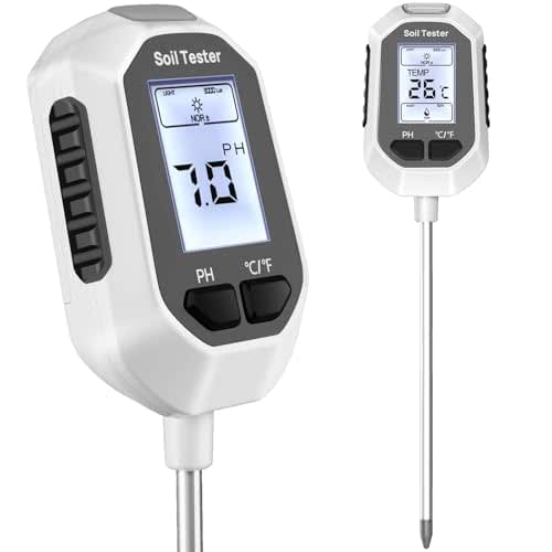 YAMRON 4-in-1 Soil Moisture Meter, Digital Plant Temperature/Soil Moisture Test