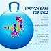 ZOOJOY Hopper Ball for Kids18In Bouncy Balls with Handle, Blue Dinosaur Indoor Outdoor Boys Toys for Active Play with Pump, Easter Basket Stuffers Girls Boys Gifts for 3 4 5 6 7 8Yr Balance Toys