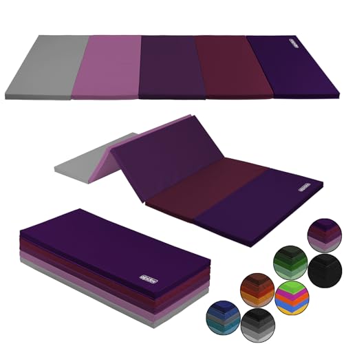 ALPIDEX Turnmatte klappbare Weichbodenmatte 185 x 78 x 3,2 cm Gymnastikmatte Sportmatte für zuhause Kinder Erwachsene, Farbe:lila