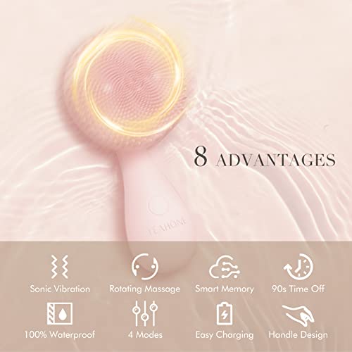 Yeahone Facial Cleansing Brush,Electric Silicone Face Scrubber For Deep Cleaning And Exfoliating,Gentle Vibrating And Massage,Mini Sonic Skin Exfoliator Tool #TOP3