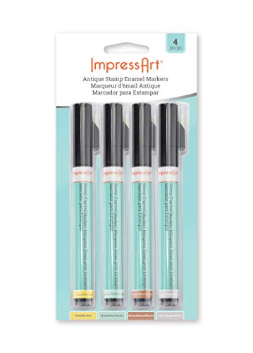 ImpressArt - Metal Stamp Enamel Marker for Metal Stamping & Engraving DIY Jewelry Acrylic Ink (Antique Enamel Pack)