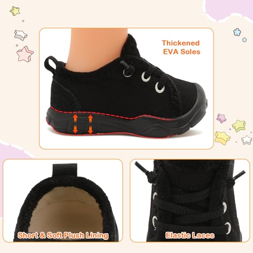 FEETCITY Toddler Boys Shoes Kids Slip on Sneakers Baby Walking Shoes Toddler Tennis Shoes Black4