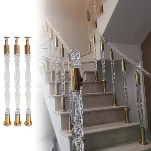 Balustres d'escalier en acrylique transparent pour salon lumineux