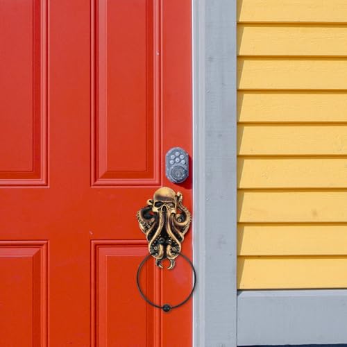 Manija para puerta de entrada estilo gótico dorado para Halloween 6