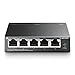 Price comparison product image TP-Link 5 Port Gigabit PoE Switch | 4 Port PoE 56W | 802.3af Compliant Shielded Ports | Traffic Optimization | Plug and Play | Sturdy Metal (TL-SG1005P)
