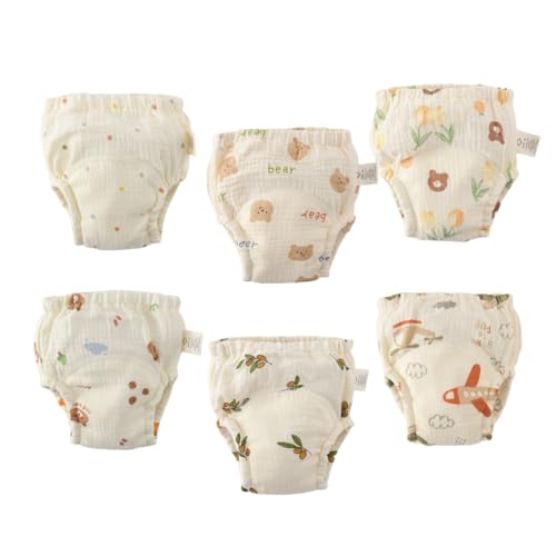 Image of Baby Training Underpants,Soft Cotton Absorbent Potty Training Underwear For Baby Boys And Girls 6 Pack