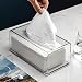 SimpleLand Taschentuch-Box Rechteckig, 26 x 14 x 11 cm Kosmetiktücherbox | Acryl Tücherbox | Tissue Box mit Schiebeboden für Schlafzimmer Esszimmer Büro Badezimmer - Transparente