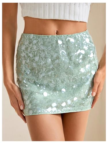 SOLY HUX Women's Sequin Mini Skirt Sparkly Y2k Low Rise Bodycon Going Out Skirts Party Club Concert Outfits4