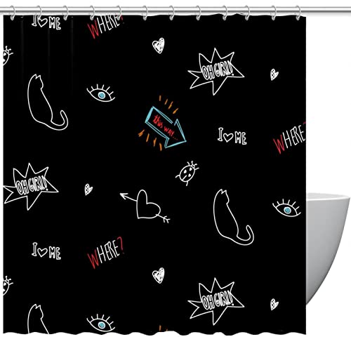 Rideau de douche chats White Line 152x183 cm avec 12 crochets - 2