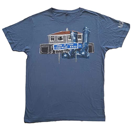 T-shirt U2 Cedar Wood Road haut coton bleu denim taille S adulte