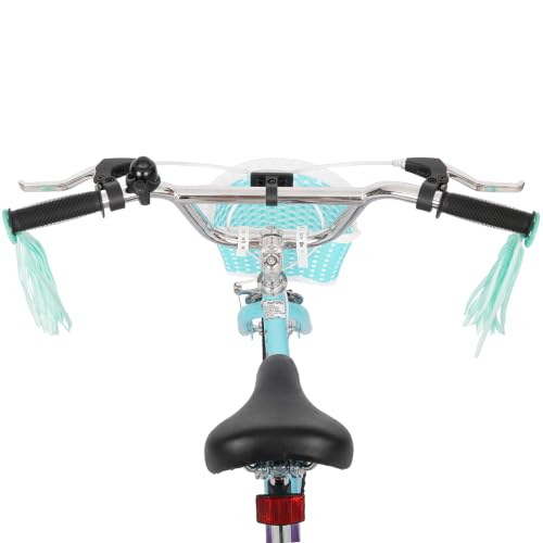 Image of WEIZE Kids Bike, 14 16 Inch Children Bicycle for Girls Ages 4-12 Years Old, Front Basket, Bell, Streamer, Doll Seat, Adjustable Seat & Handlebars, Coaster Brake, Multiple Color