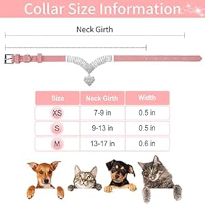 Expawlorer dog collar rhinestone necklace  cute sparkling pet collar for girl dogs and cats soft crystal cat collar neck decoration adjustable for small medium large breed sizes pink s   cucciolini doodles
