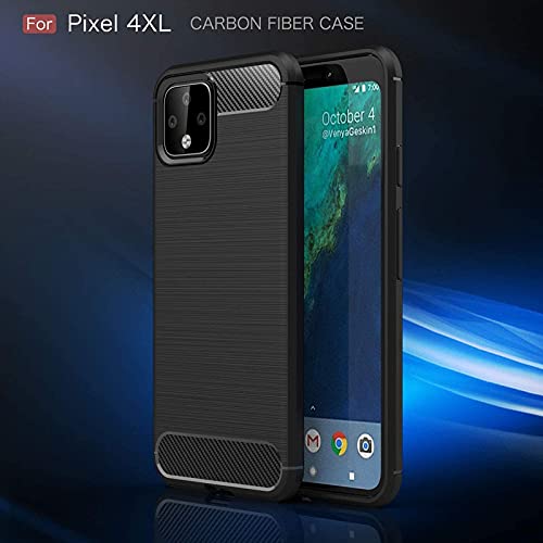 Image of NPRC Hybrid Ultra Slim Protective Case TPU Non-Slip Carbon Fiber Texture Shockproof Case Cover for Google Pixel 4 XL - Black