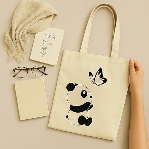 Image of Eco-Friendly Cotton Canvas Tote Bag for Women | Reusable Shopping & Daily Shoulder Bag with Free Pouch - Large Capacity Handbag