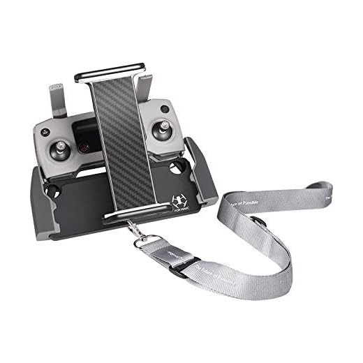 UZOPI Mavic Air Pro Platinum Spark Tablet Holder – Aluminum Adjustable Remote Controller Accessories Bracket Mount Extender with Neck Lanyard Strap for 4-12 Inch Phone Tablets
