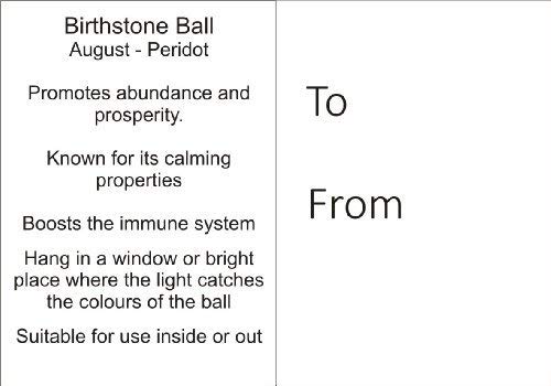 Sienna Vetro Agosto Birthstone Amicizia Ball