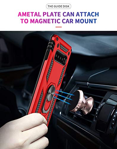 Dishibei KZ-02 Military Grade Drop Impact For Samsung Galaxy S10 Plus Case 360 Metal Rotating Ring Kickstand Holder Built-In Magnetic Car Mount Armor Shockproof Cover thumb #3