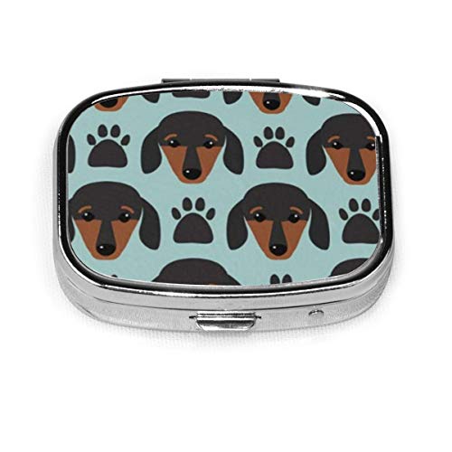 Preisvergleich Produktbild Kleine dackel welpen kopf benutzerdefinierte fashion square pillendose tablet halter tasche geldbörse veranstalter fall dekoration box