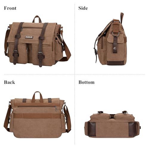 Image of WITZMAN Vintage Canvas Messenger Bag for Men Large Satchel Bags Crossbody Shoulder Fit 17 inch Laptop
