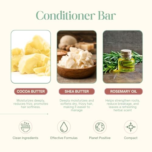 Image of Shunyam Daily Shine - Conditioner Bar with Shea Butter, Cocoa Butter & Rosemary Oil | For Silky, Smooth & Frizz-Free Hair | Unisex | Plastic-Free | Daily Use | 40g