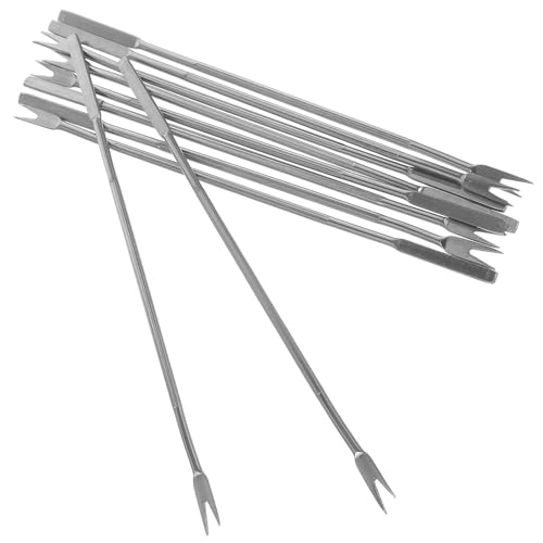 NUOBESTY - NUOBESTY Fourchettes Multifonctions pour Fruits de Mer et Noix en Acier Inoxydable Argenté Lot de 10 Pièces Outil Compact et Réutilisable pour Homard Crabe la Cuisine et Dégustation - -5%