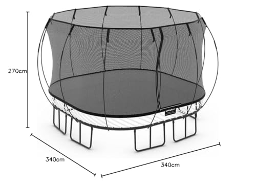 SPRINGFREE Trampoline - Trampoline Carré Grand S113 - Tout Âge - Design Breveté - Le Plus Sûr du Marché - Rebord Soft Edge - Résiste À L'Extérieur - Garantie Premium 10 Ans - 3,4x3,4m – Image 7