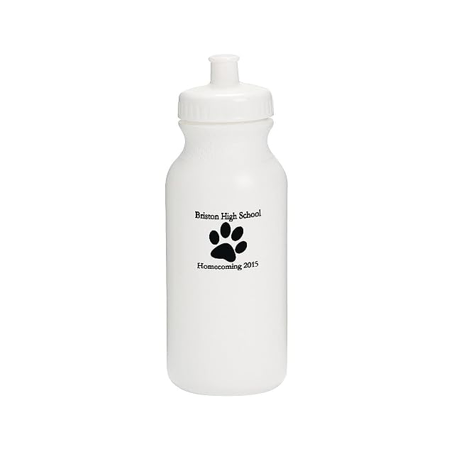 Fun Express Opaque White Paw Print Personalized Plastic Water Bottles - 50 Ct - Party Supplies - 50