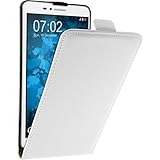 PhoneNatic Kunst-Lederhülle kompatibel mit Huawei Honor 5X - Flip-Hülle weiß + 2 Schutzfolien