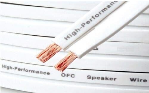 K M Electronics® 79 Strand OFC Flat 10MM X 1.7MM Speaker Cable Wire 10M Pure Copper Conductors