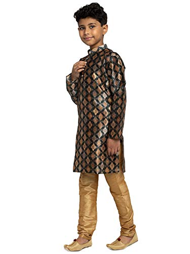 Image of KRAFT INDIA Boys Silk Print Kurta Churidar