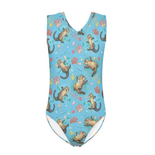 Image of One Piece Swimsuit Girls Kids Bathing Suit V Neck Wide Shoulder Strap Toddler Beach Swimwear for 3-14 Years