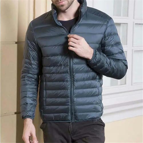 Chaqueta portátil de plumón monocolor con cremallera frontal completa 5
