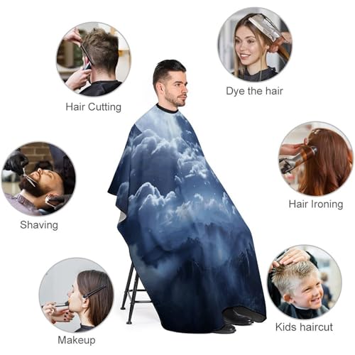 Capa para corte de cabello con luna llena y cielo nuboso miniatura 3