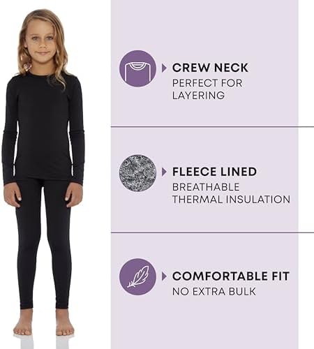 Rocky Thermal Underwear For Girls (Thermal Long Johns Set) Shirt & Pants, Base Layer w/ Leggings/Bottoms Ski/Extreme Cold 2 41dgfbJIccL. AC
