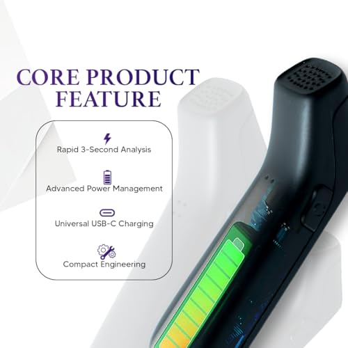 Image of Digital Alcohol Tester | Portable Non-Contact Breath Analyzer with Advance Sensor Technology | LCD Display, Rechargeable | for Personal Safety and Drive Checks | 1 Year Warranty