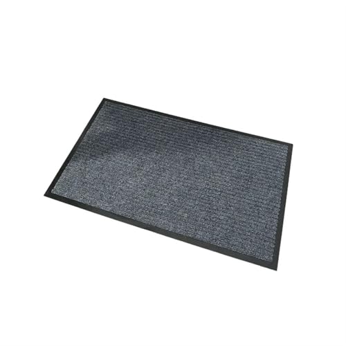 Tapis d'entrée classique à doubles rayures gris pour maison et bureau - 2