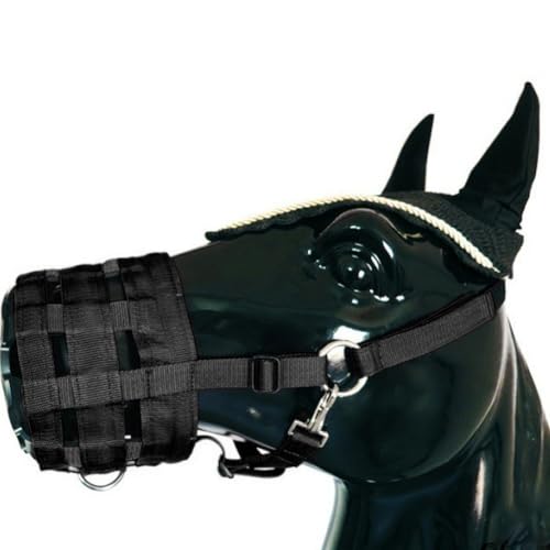 Masque buccal de cheval noir avec sangle réglable - 8