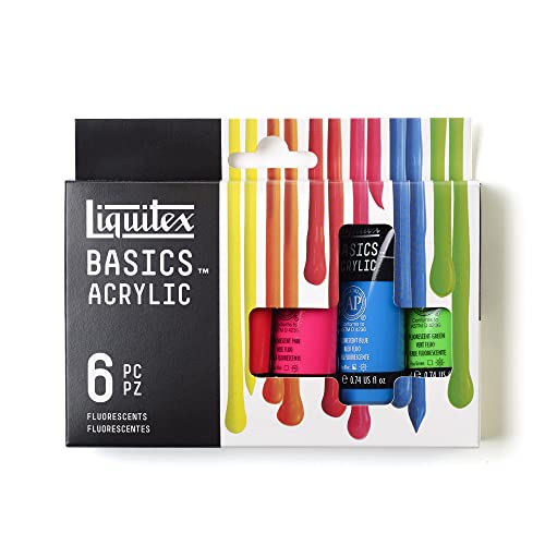 Liquitex BASICS 6 Tubes Acrylic Paint Set, 22ml, Fluorescent