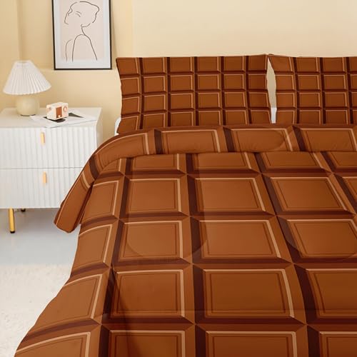 Ensemble de couette 3D délicieux chocolat avec ses deux taies d'oreiller