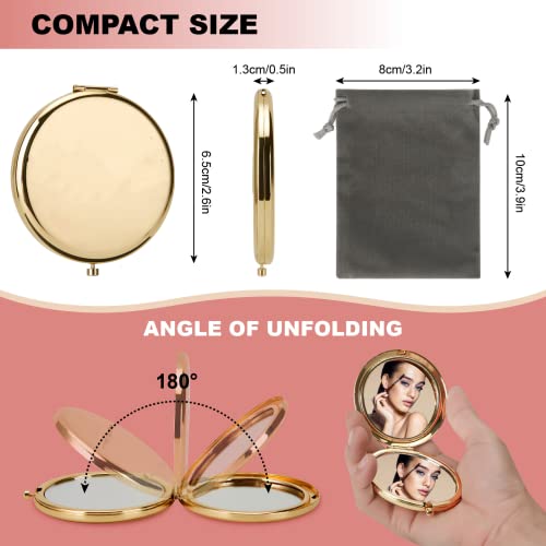 Mihaguty Tabletop Mount Magnifying Compact Mirror For Purses With 2 X 1X Magnification, Folding Mini Pocket Double Sided Travel Makeup Mirror, Perfect For Purse, Pocket #TOP1