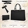RAINSMORE Sac Cabas Femme Grand Sac à Main Sac Ordinateur Portable 15.6 Pouces Sac de Cours PU Cuir avec Pochettes et Clutches pour Affaires Travail #4